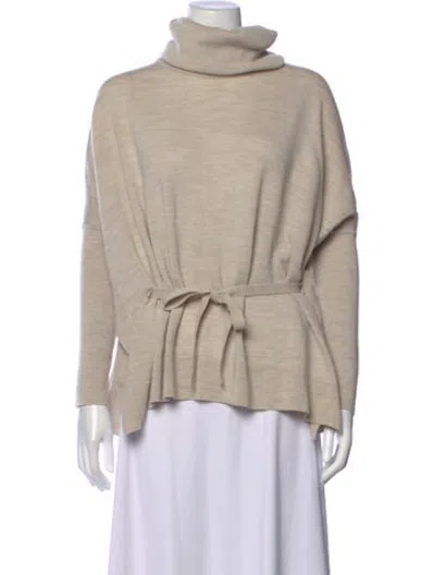 Pre-owned Allsaints Merino Wool Turtleneck Sweater In Neutrals