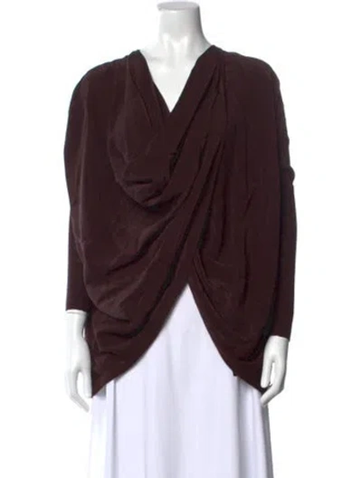 Pre-owned Allsaints Merino Wool V-neck Sweater In Brown