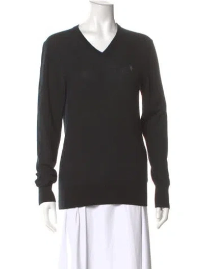 Pre-owned Allsaints Merino Wool V-neck Sweater In Gray