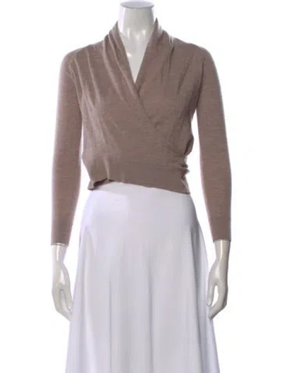 Pre-owned Allsaints Merino Wool V-neck Sweater In Neutral