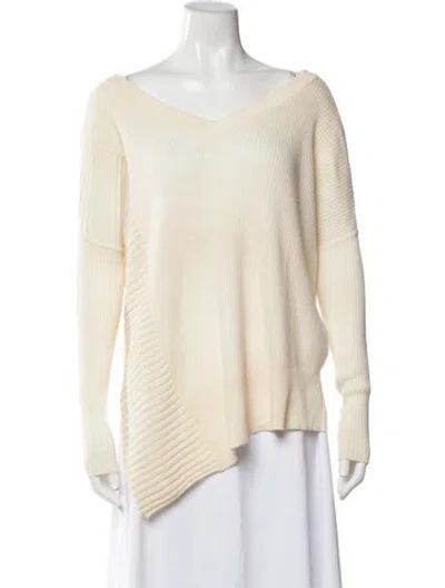Pre-owned Allsaints Merino Wool V-neck Sweater In Neutral