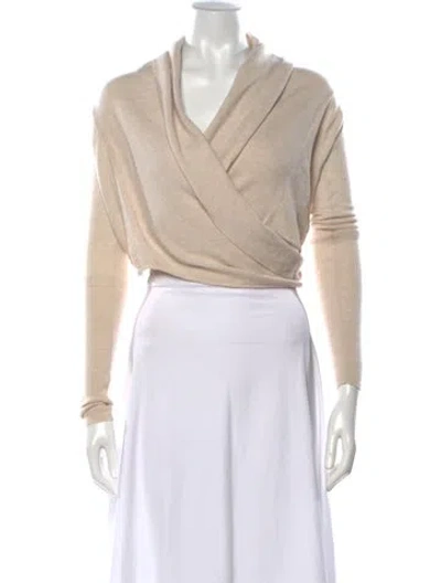 Pre-owned Allsaints Merino Wool V-neck Sweater In Neutrals