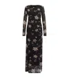 Allsaints Womens Petra Sepia Br Caia Floral-print Stretch-mesh Maxi Dress In Multi