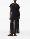 Allsaints Mesh-paneled Maxi Day Dress In Black