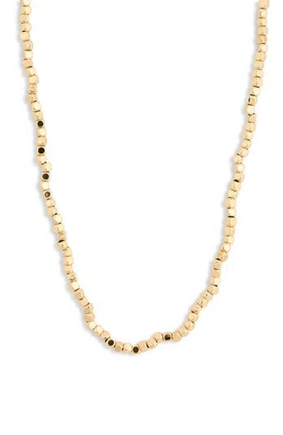Allsaints Metal Bead Necklace In Gold