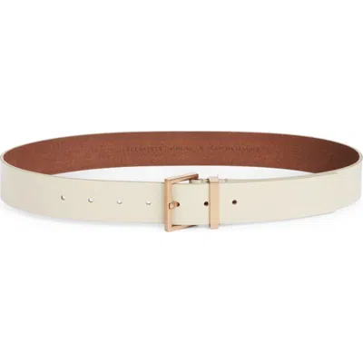 Allsaints Metal Buckle Belt In Desert White/warm Brass