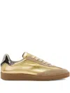 Allsaints Metallic Low-top Sneakers In Gold/sand Brown