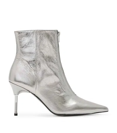 Allsaints Metallic Natasha Ankle Boots 88 In Gray