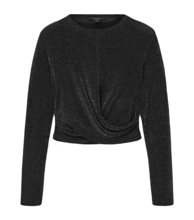 Allsaints Metallic Skylar Crop Top In Gray