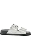 Allsaints Mia Double Strap Slide Sandal In White