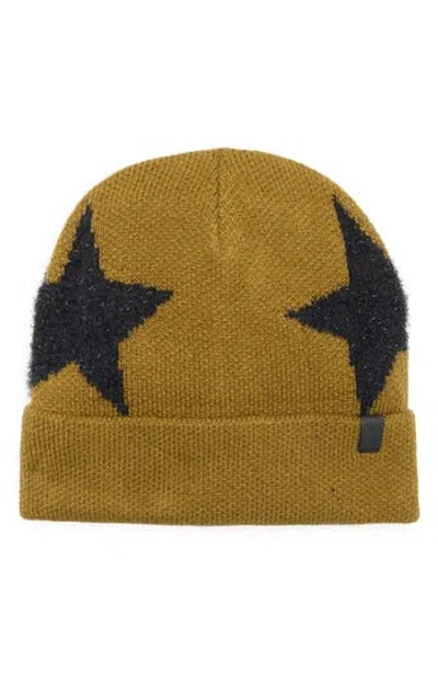 Allsaints Metallic Star Beanie In Green