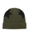 Allsaints Metallic Star Beanie In Neo Green