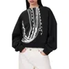Allsaints Metallo Dana Printed Zip Sweatshirt In Black