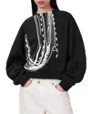 Allsaints Metallo Dana Printed Zip Sweatshirt In Black