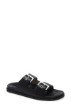 Allsaints Mia Double Strap Slide Sandal In Black