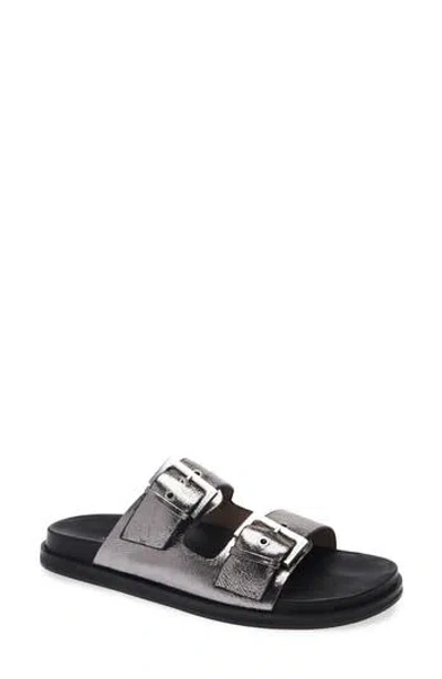 Allsaints Mia Metallic Strap Sandal In Silver