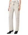 Allsaints Mia Mid Rise Sparkle Carpenter Jeans In Snow Grey In Gray