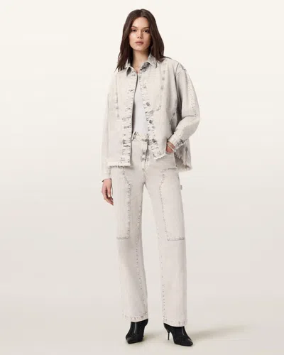 Allsaints Mia Sparkle Carpenter Jeans In Gray