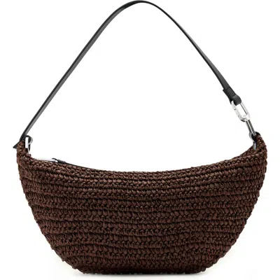 Allsaints Micro Luna Raffia Bag In Brown