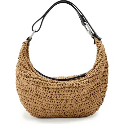 Allsaints Womens Biscuit Brown Luna Micro Paper Shoulder Bag