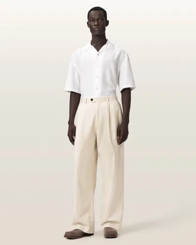 Allsaints Midas Wide Leg Relaxed Fit Pants In Neutral