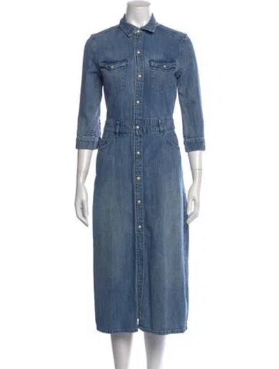 Pre-owned Allsaints Midi Length Dress In Blue