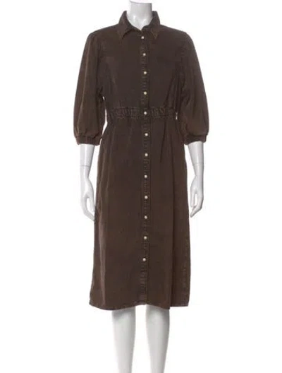 Pre-owned Allsaints Midi Length Dress In Brown