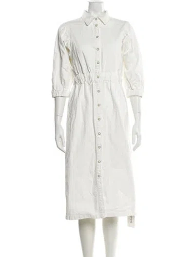 Pre-owned Allsaints Midi Length Dress In White