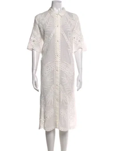Pre-owned Allsaints Midi Length Dress In White