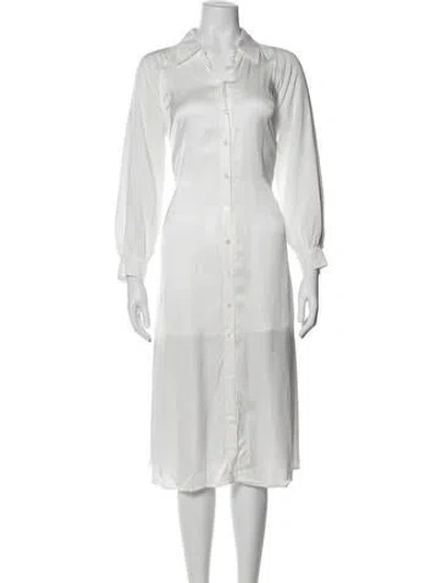 Pre-owned Allsaints Midi Length Dress In White