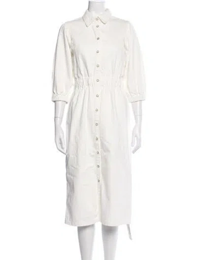 Pre-owned Allsaints Midi Length Dress In White