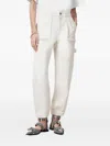 Allsaints Mila Panelled Frayed-edge Jeans In White