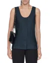 Allsaints Womens Milla Scoop-neck Silk-blend Cami Top Teal Blue In Multi