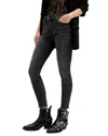Allsaints Miller High Rise Push Up Skinny Jeans In Washed Black In Washed Black