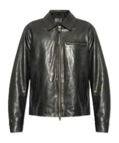 Allsaints Miller Leather Jacket In Black