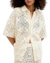 Allsaints Milly Crochet Top In Ecru White