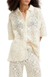 Allsaints Milly Crochet Top In Ecru White