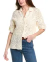 Allsaints Milly Crochet Top In Neutral