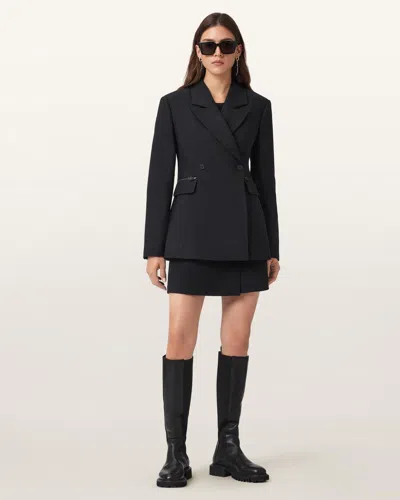 Allsaints Mimmie Asymmetric Skort In Black