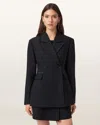 Allsaints Mimmie Double Breasted Blazer In Black