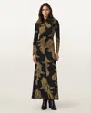 Allsaints Mina A-line Maxi Dress In Black