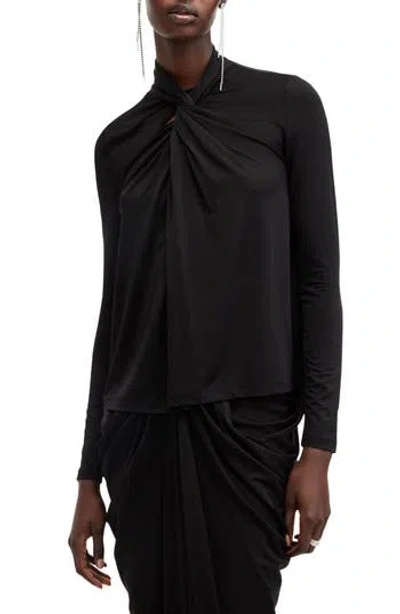 Allsaints Mina Twisted Top In Black