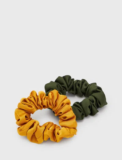 Allsaints Mini 2 Pack Scrunchi In Green