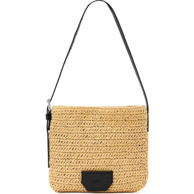 Allsaints Mini Asha Paper Straw Shoulder Bag In Brown