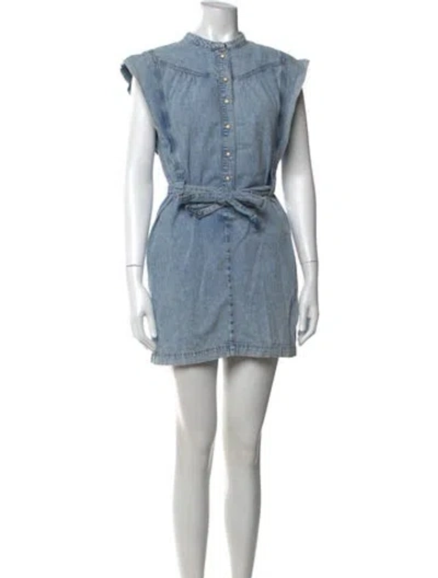 Pre-owned Allsaints Mini Dress In Blue