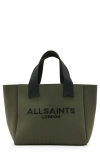 Allsaints Womens Olive Green Izzy Mini Logo-jacquard Recycled-polyester Tot In Olive Green