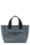 Allsaints Mini Izzy Recycled Polyester Tote In Gray