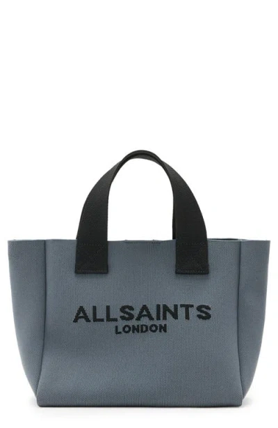 Allsaints Mini Izzy Recycled Polyester Tote In Gray