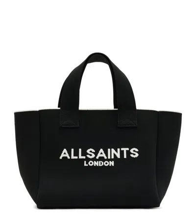 Allsaints Womens Black Izzy Mini Logo-jacquard Recycled-polyester Tot