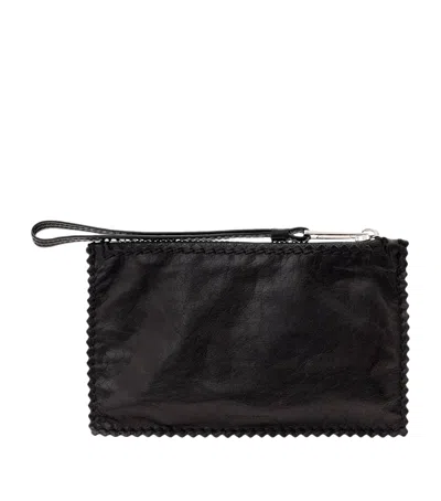 Allsaints Mini Leather Siloh Pouch In Black